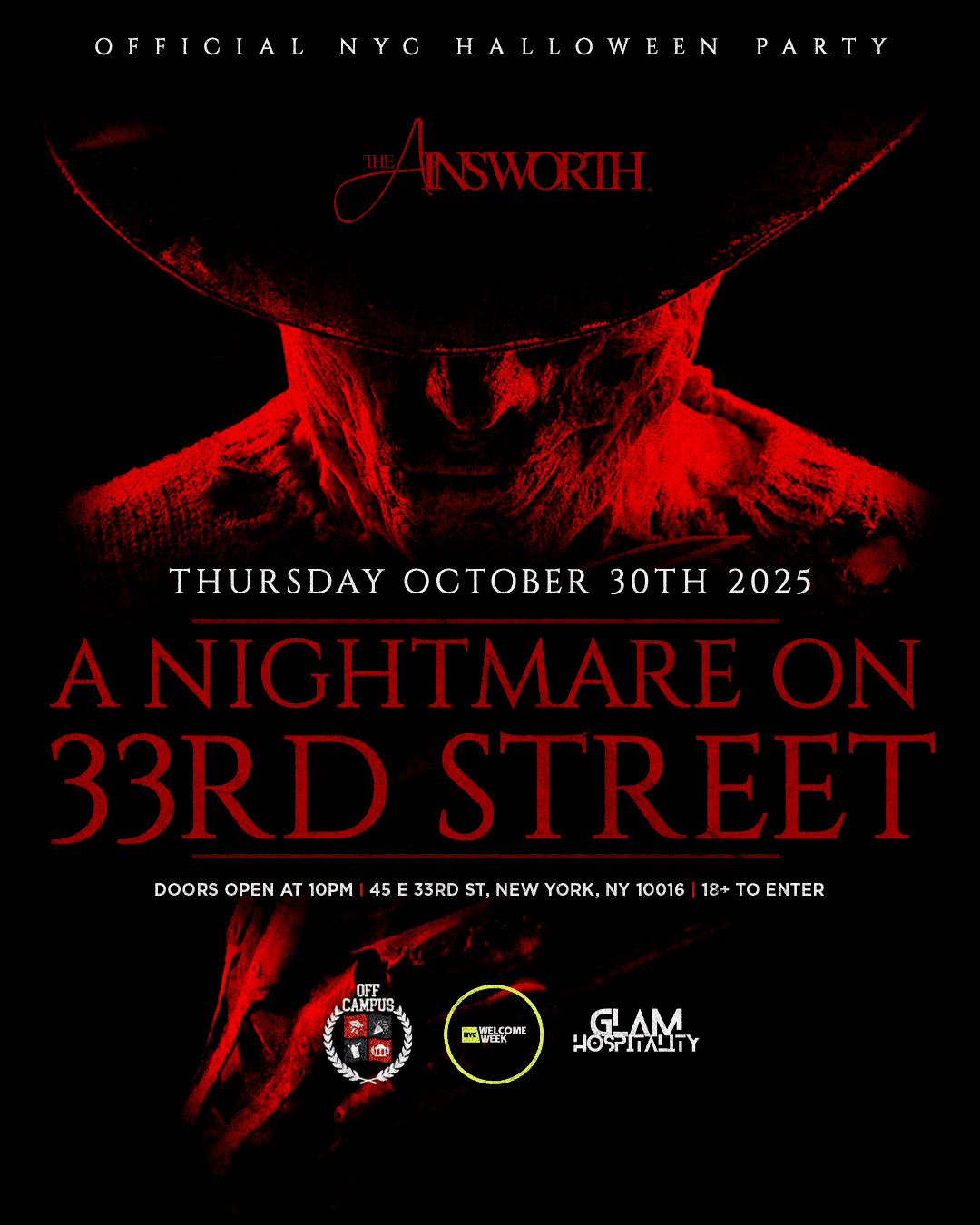 NIGHTMARE ON 33rd ST HALLOWEEN PARTY (18+)