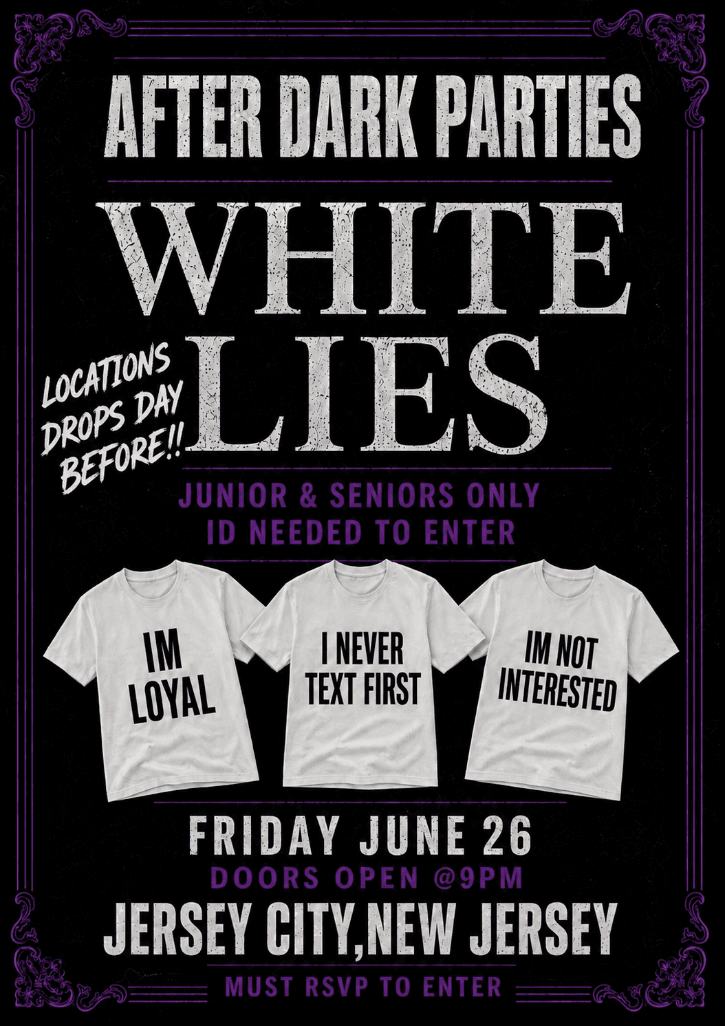 JUNIOR & SENIORS WHITE LIES 6/26