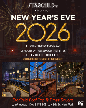 Starchild Rooftop NYE 2026 - Times Square’s Civilian Hotel - Stunning Views