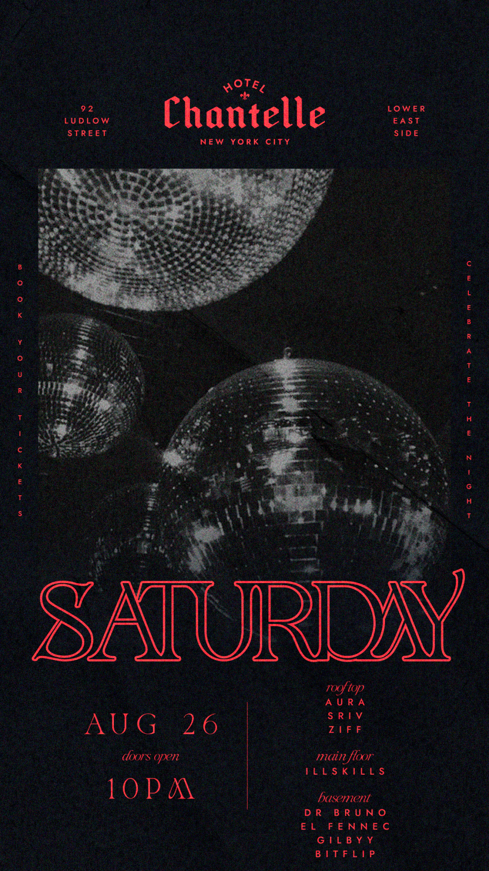 SATURDAY PARTY @ HOTEL CHANTELLE 8/26