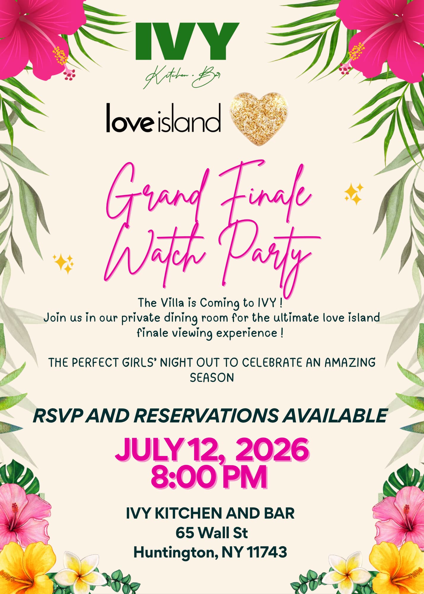 LOVE ISLAND GRAND FINALE WATCH PARTY 7/12 @ IVY HUNTINGTON