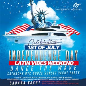 July 4th Weekend Latin Vibes Cabana Yacht Party Skyport Marina 2023