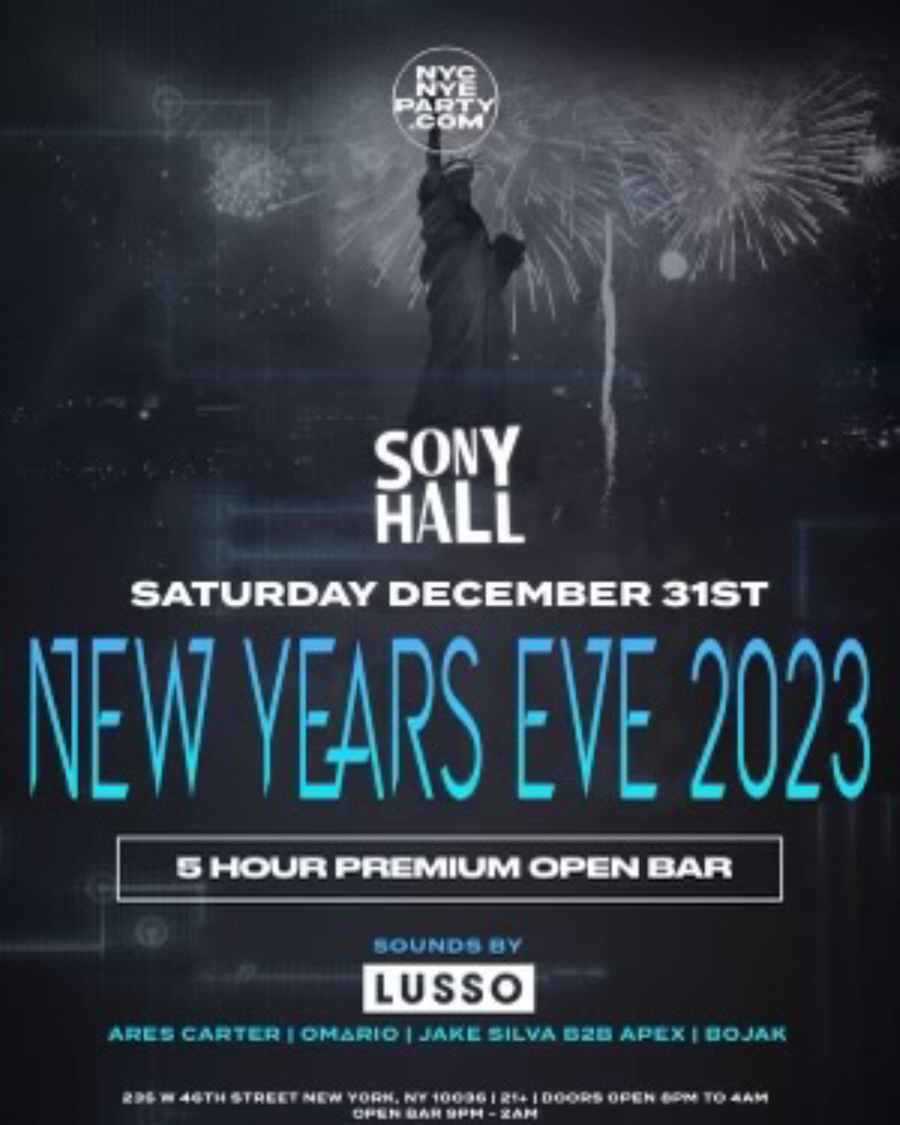 Sony Hall New Years Eve