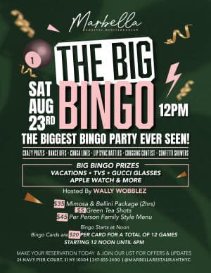The Big Bingo - Marbella - Saturday, August 23rd