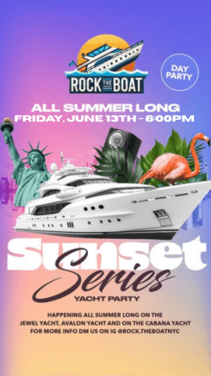 AVALON NYC YATCH PARTY 6/13 at 6PM