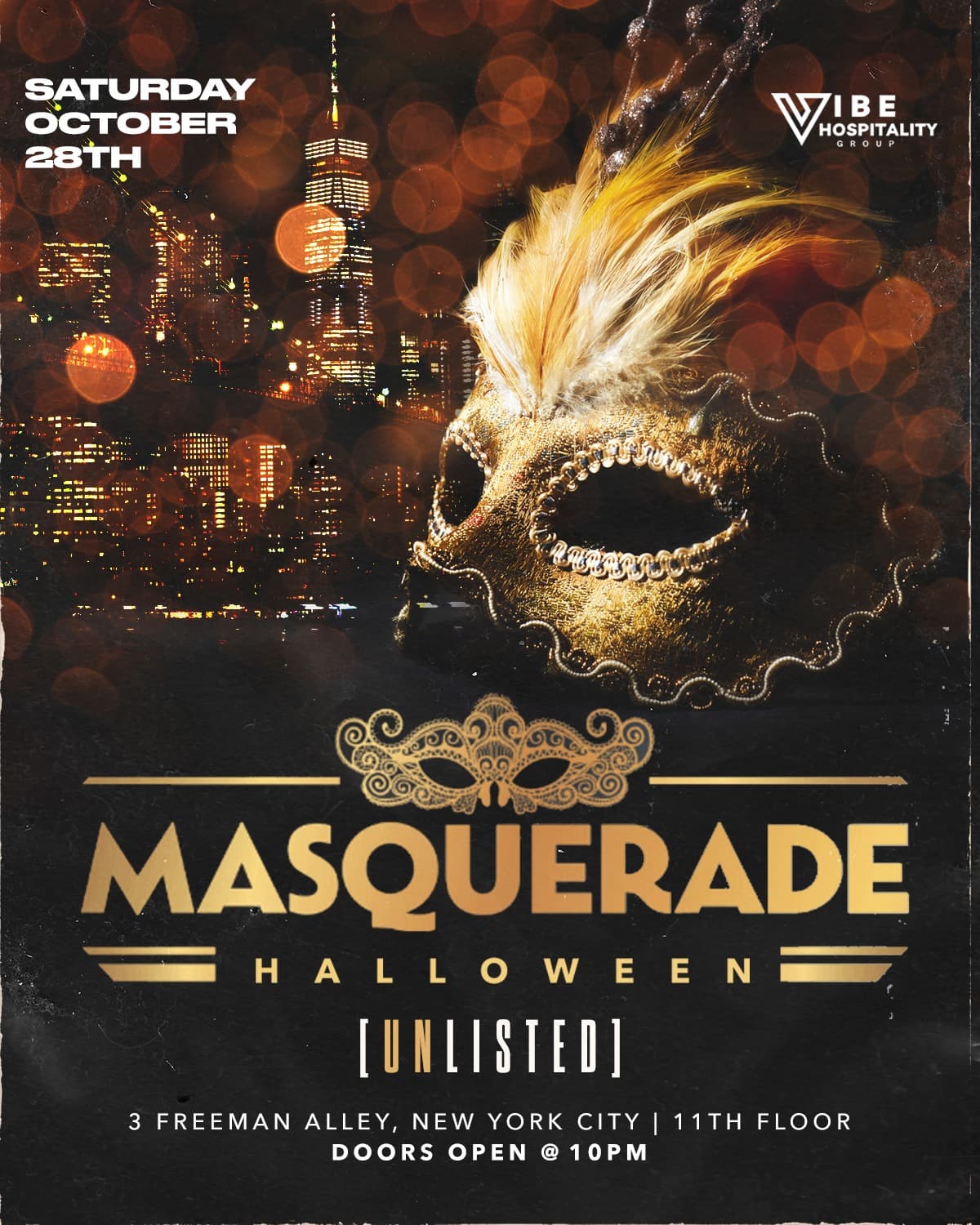 Halloween Masquerade @ The Unlisted Rooftop - Saturday 10/28