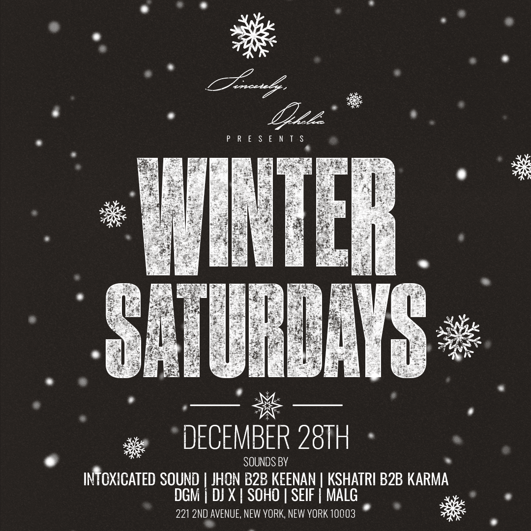 WINTER SATURDAYS @ SINCERELY OPHELIA 12/28