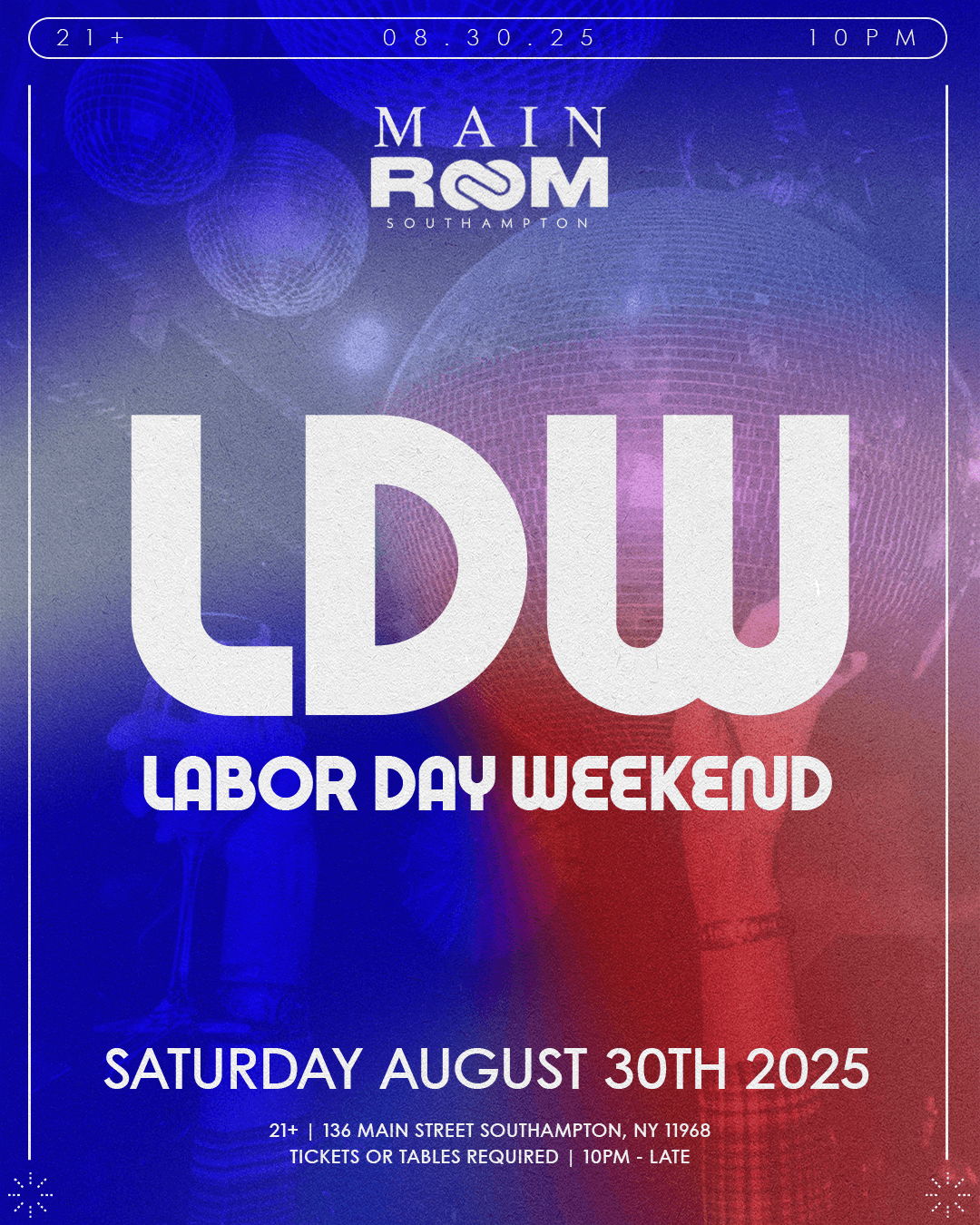 MAIN ROOM SOUTHAMPTON - AUGUST 30TH