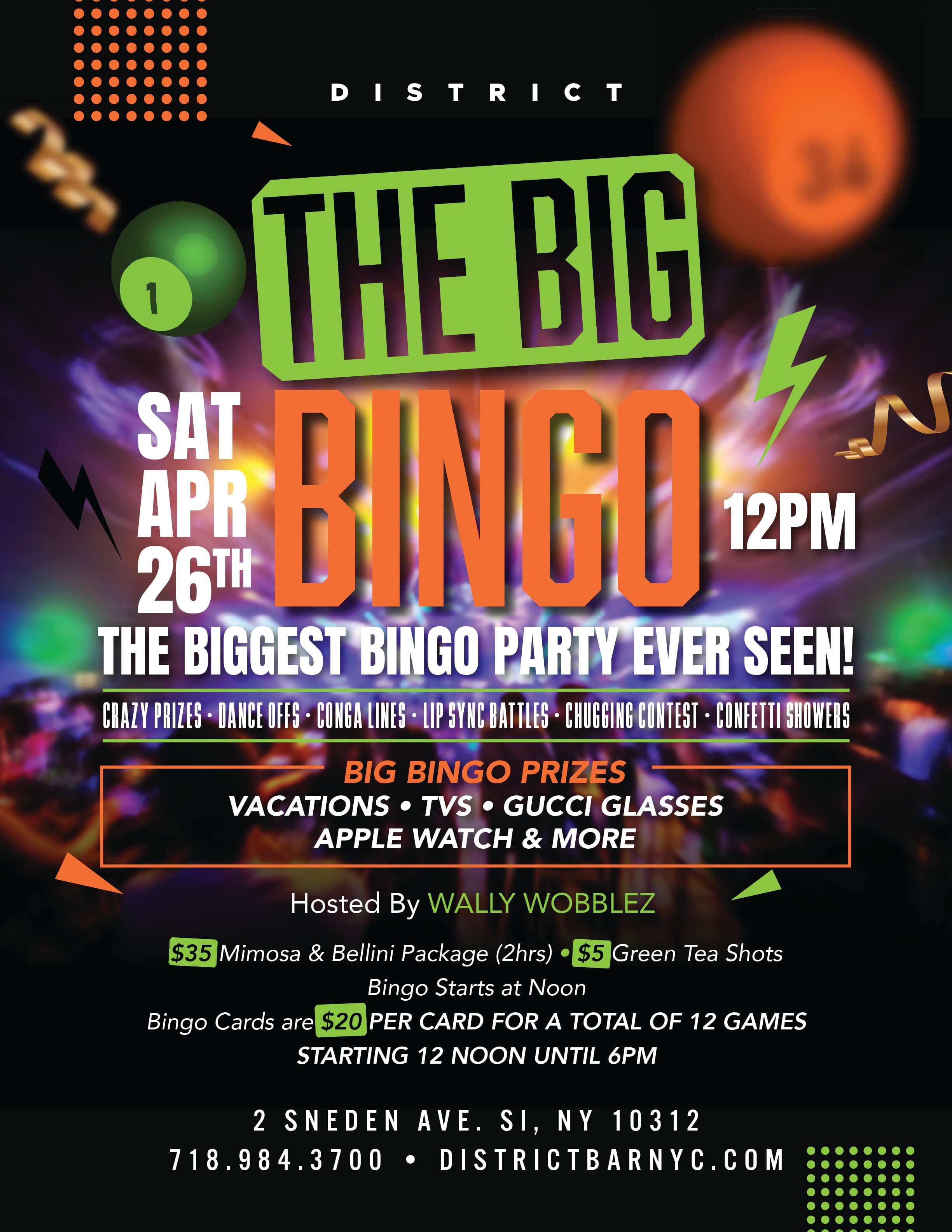 The Big Bingo - Saturday, April 26th - District