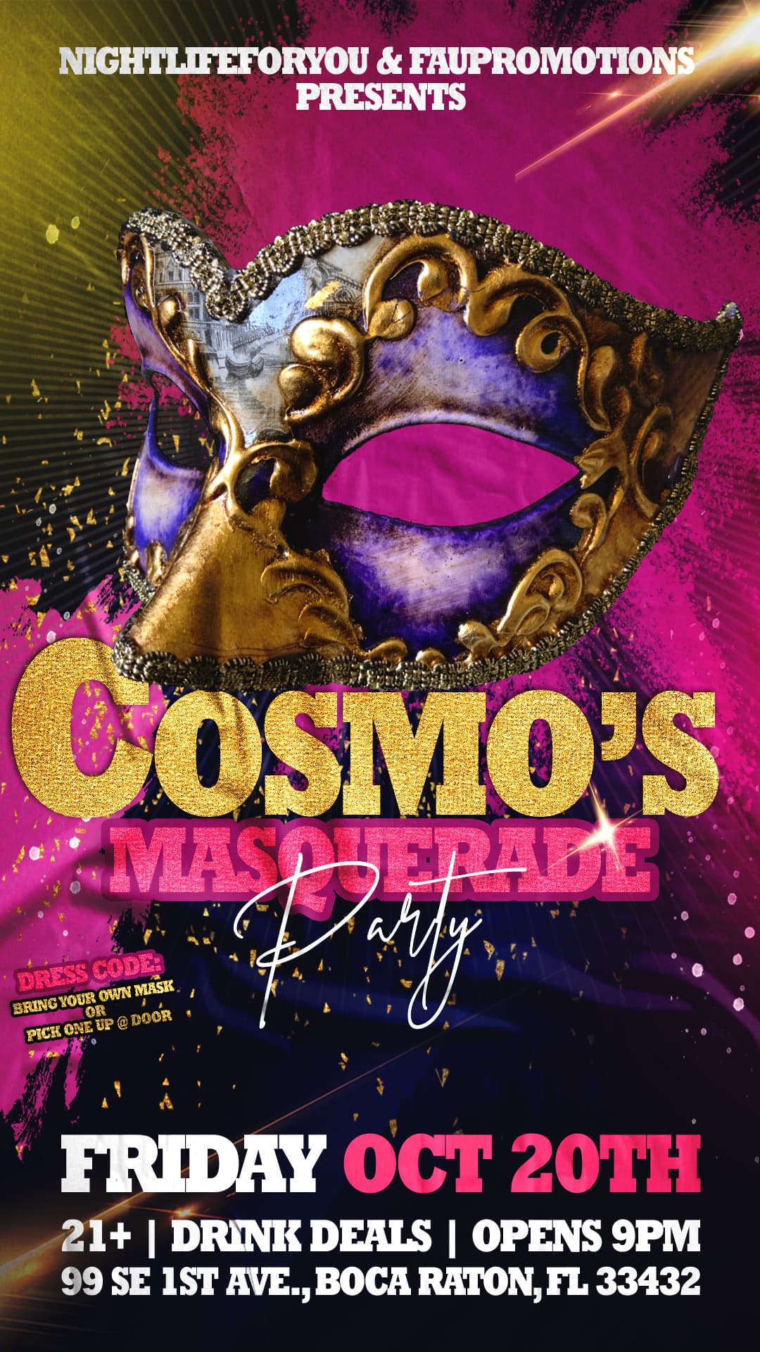 Masquerade Friday @ Cosmo’s