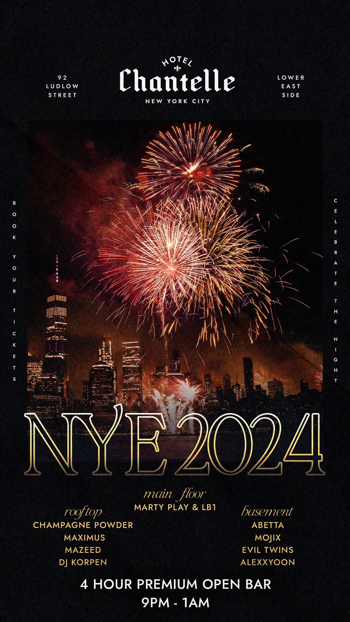 NEW YEARS EVE 2024 @ HOTEL CHANTELLE