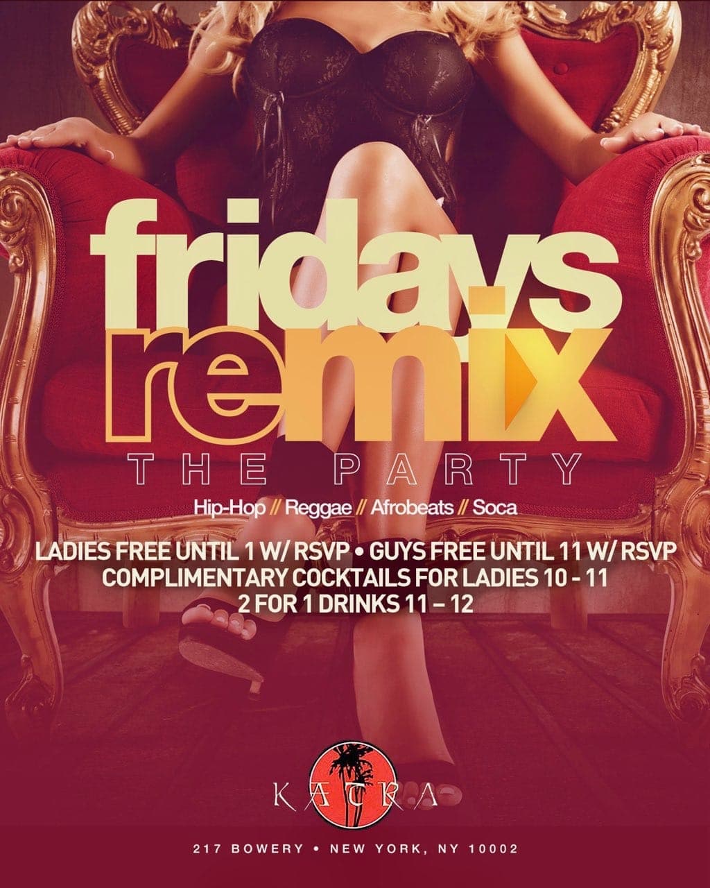 NYC Hip Hop vs Reggae® Katra Lounge Remix Fridays Everyone FREE (Gametight)