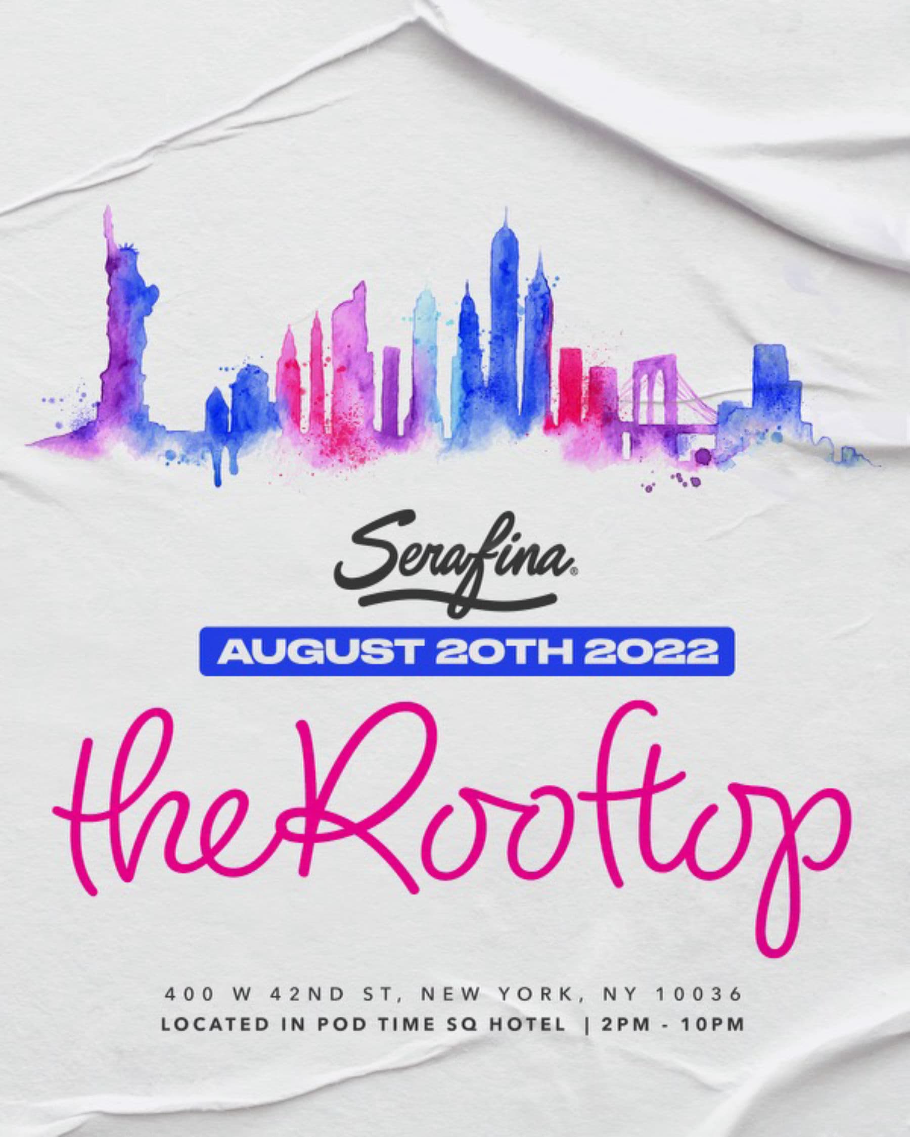 Saturday @Serafina Rooftop 8/20