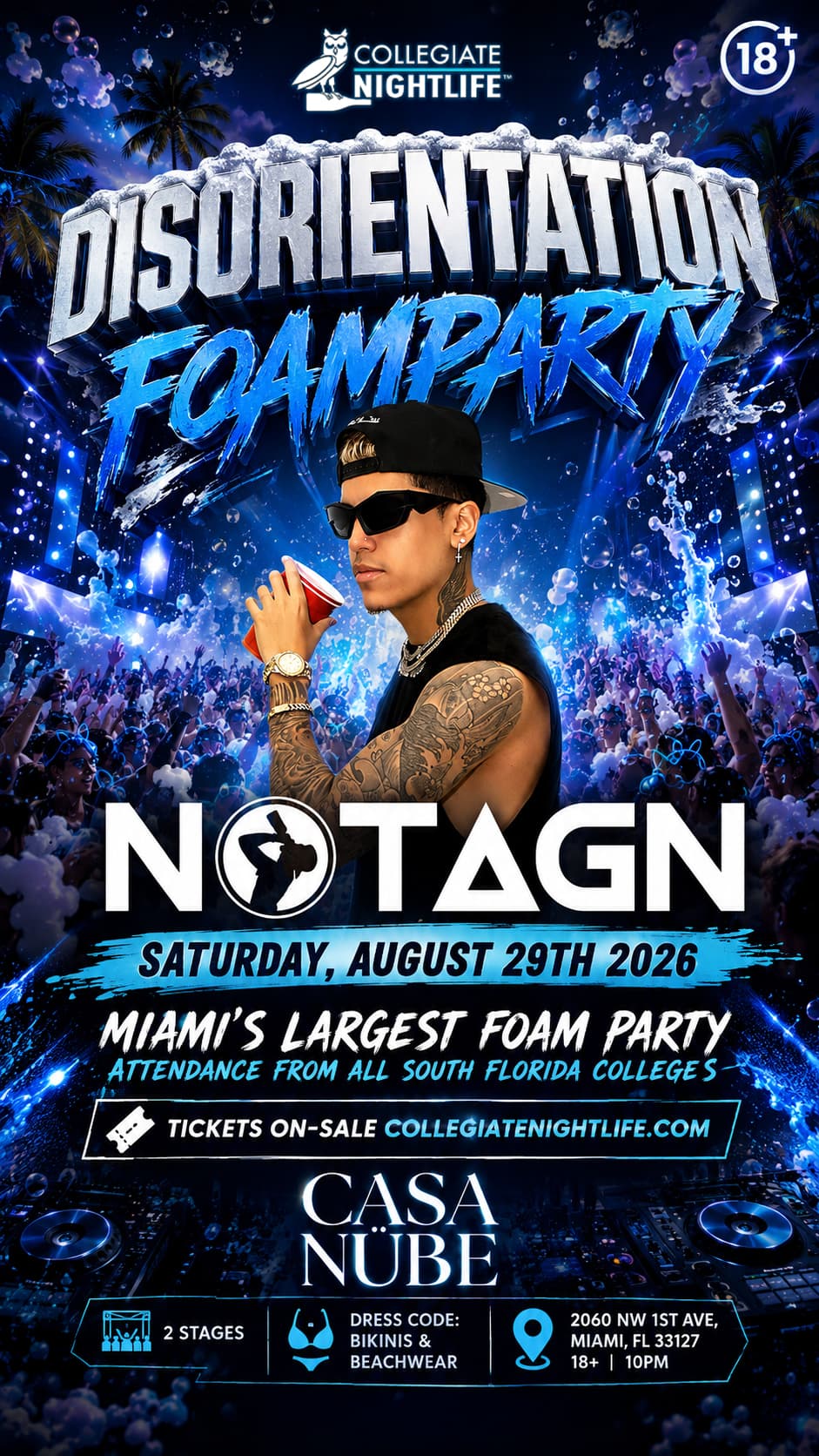 Disorientation Foam Party @ Casa Nube Wynwood