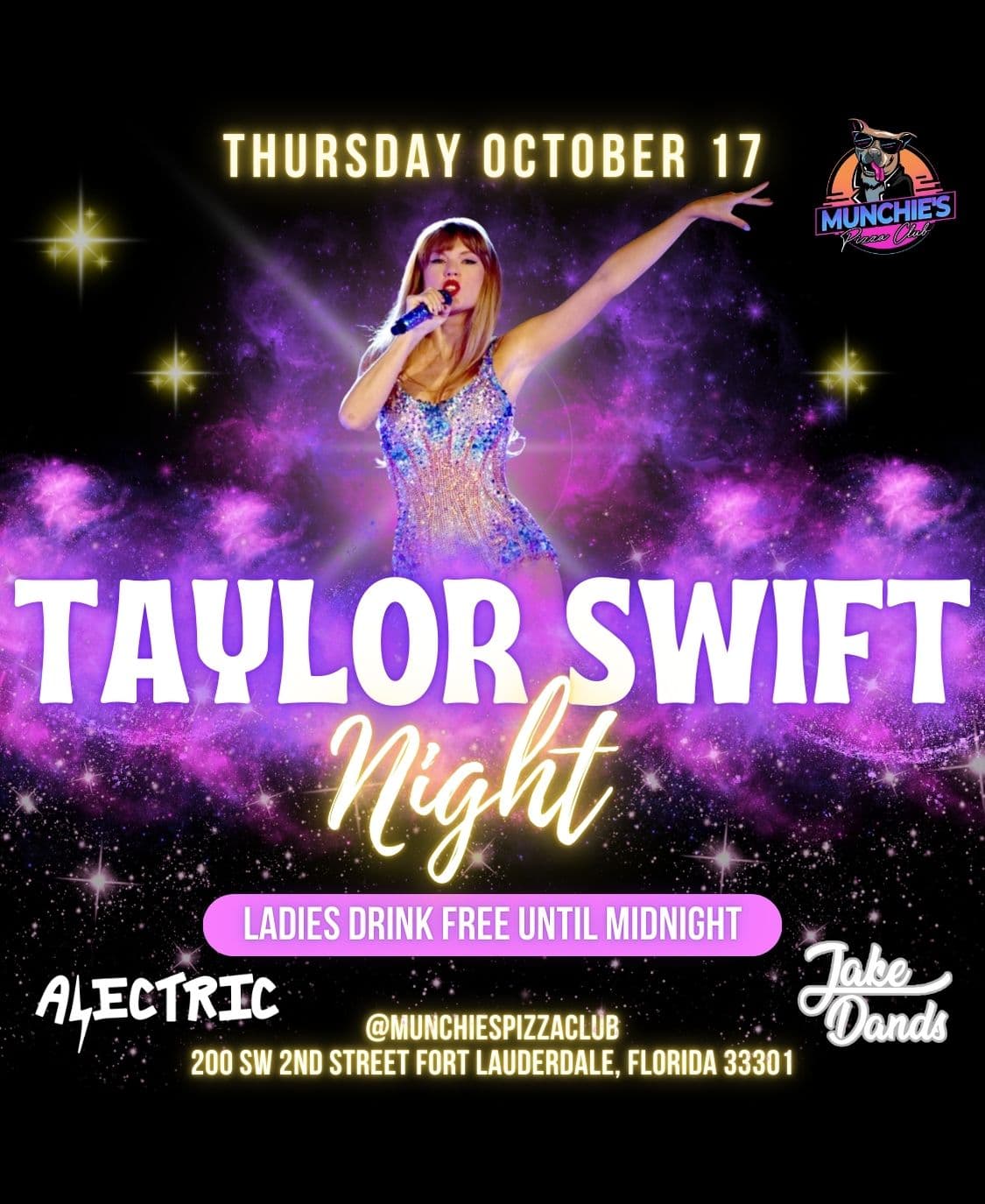 10/17 TAYLOR SWIFT NIGHT @ MUNCHIE'S FORT LAUDERDALE