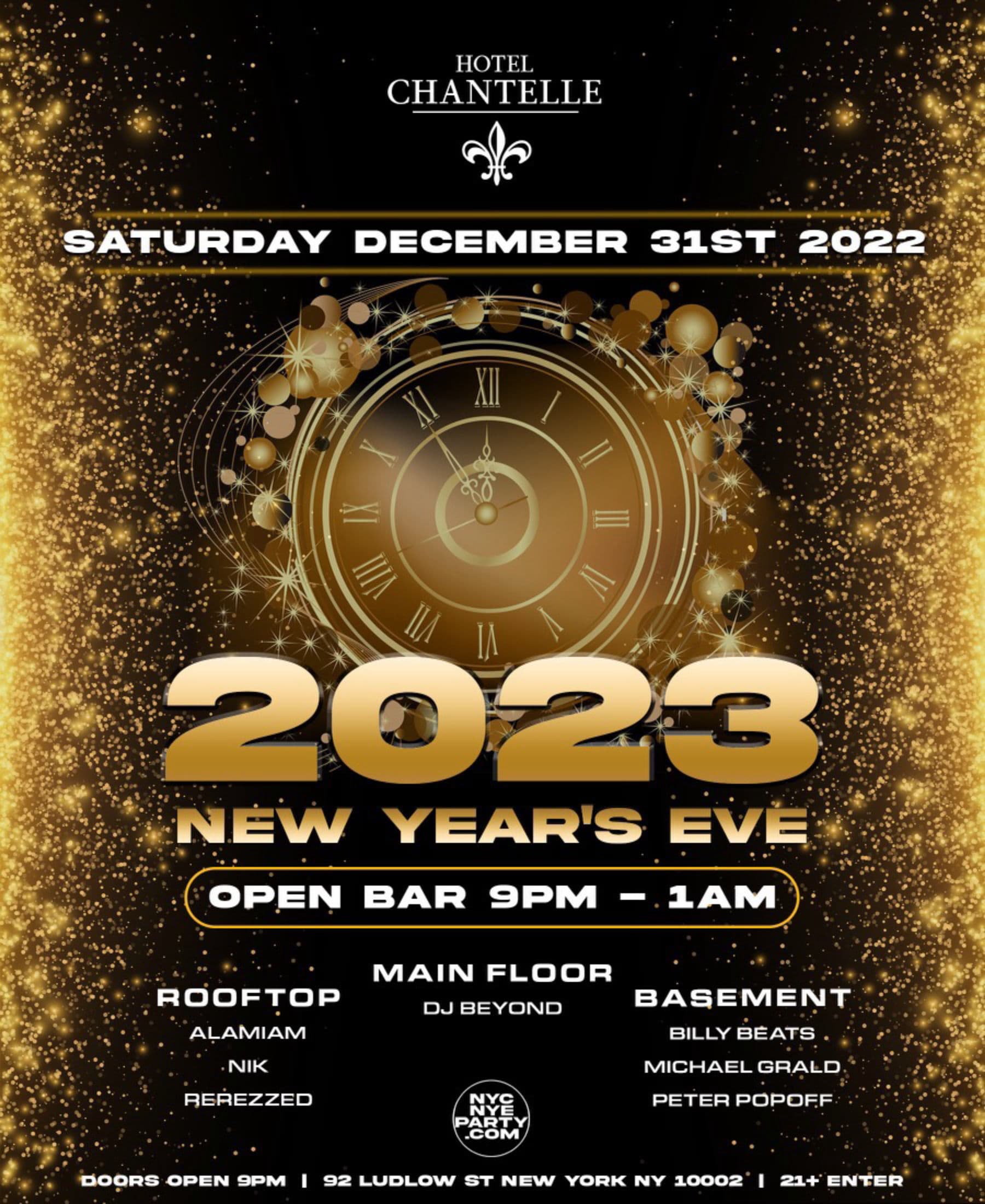 New Years Eve @ Hotel Chantelle 12/31