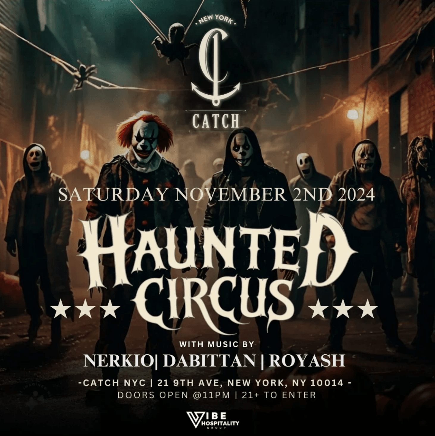 Haunted Circus Halloween Party @ Catch Roof - Sat 11/2