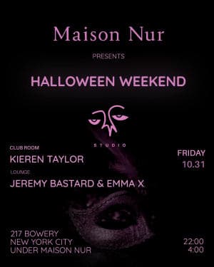 Masquerade of Shadows at Maison Nur" Friday October 31st