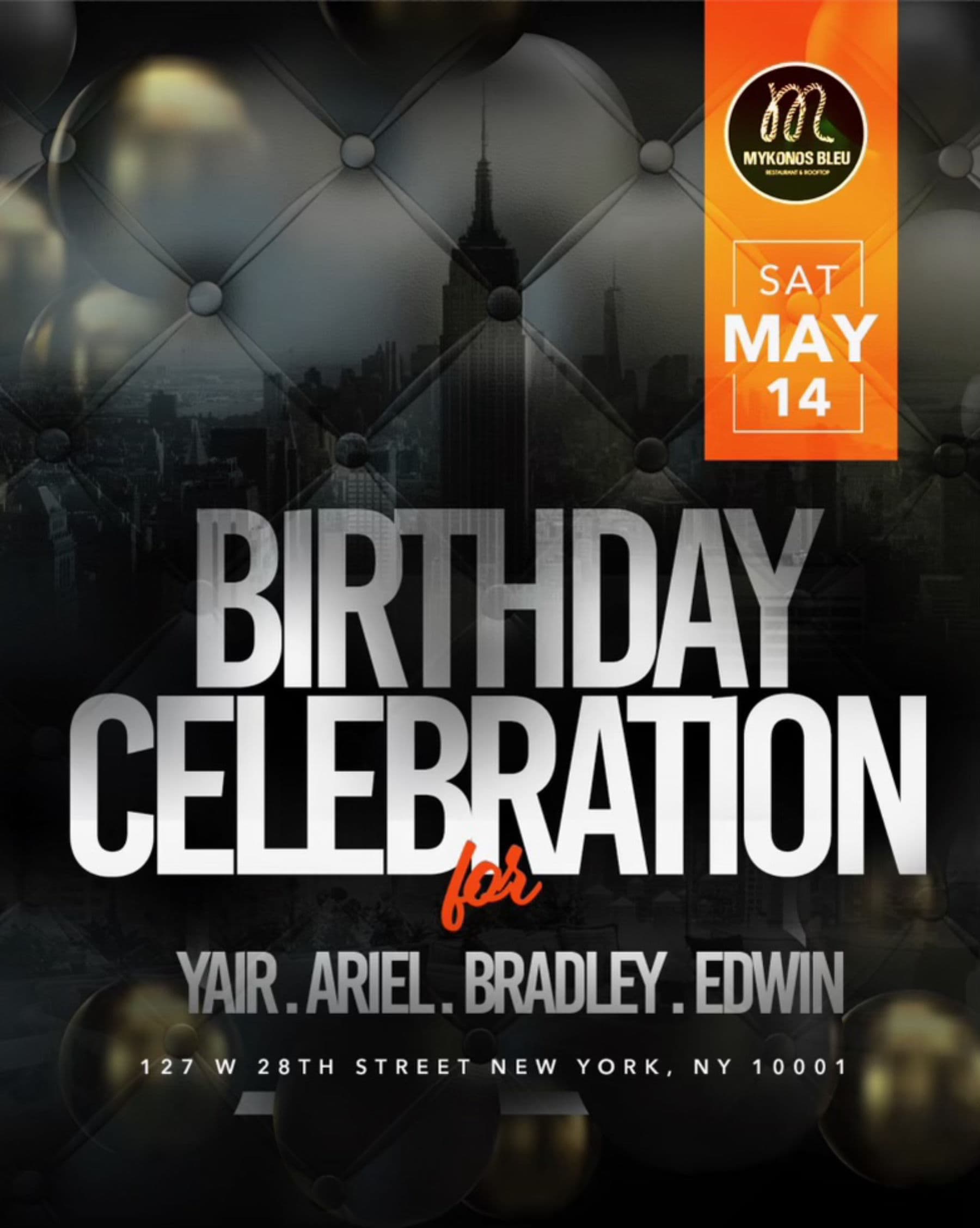 Yair, Ariel, Bradley, and Edwin’s Birthday Celebration 5/14