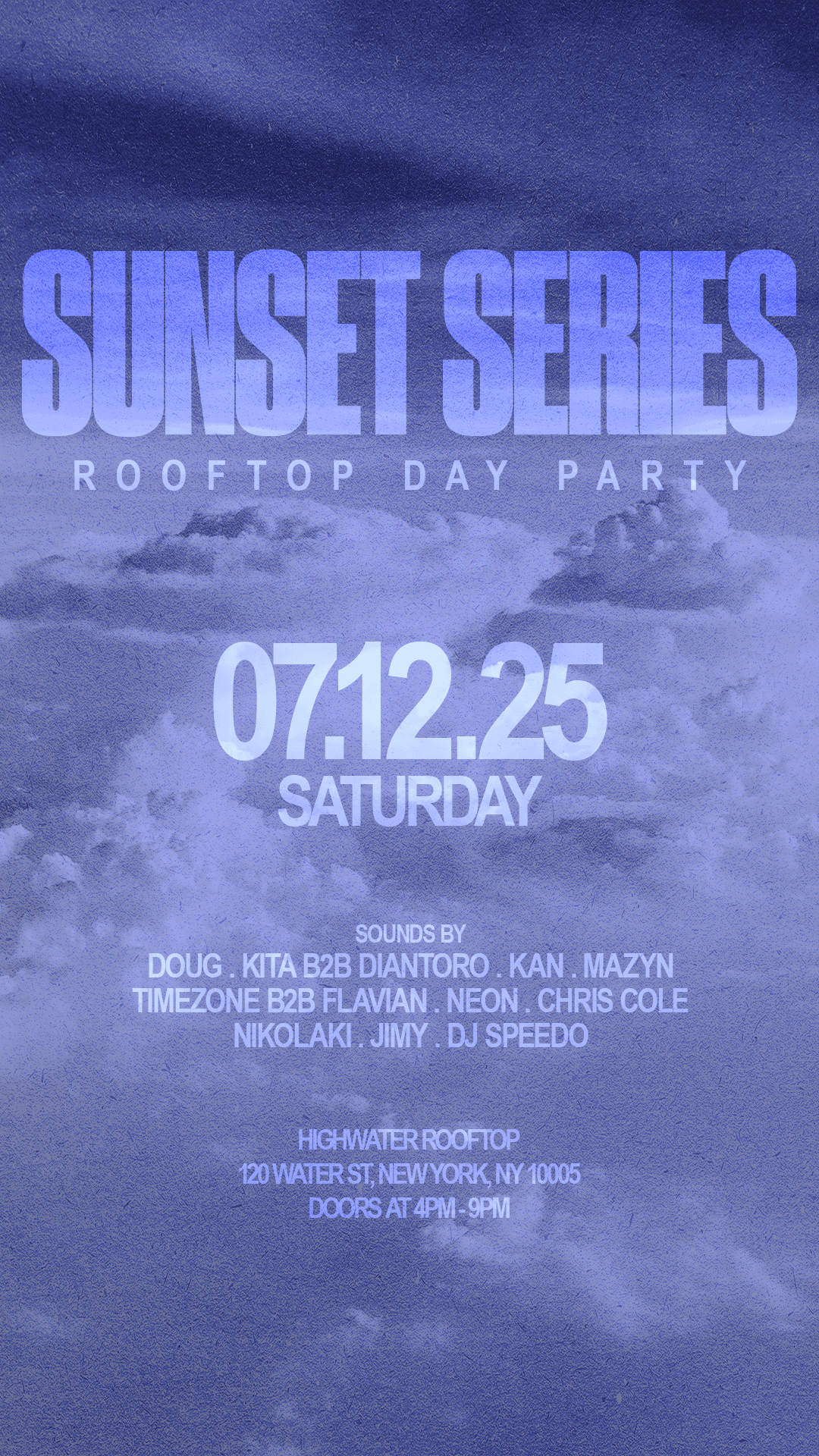 SUNSET SERIES @ HIGHWATER ROOFTOP 7/12