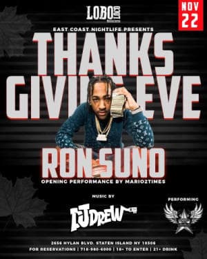 THANKSGIVING EVE PARTY FEATURING RON SUNO
