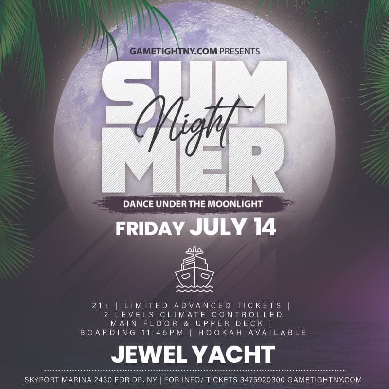 Dance under the Moonlight Jewel Yacht Friday Midnight Party Skyport Marina