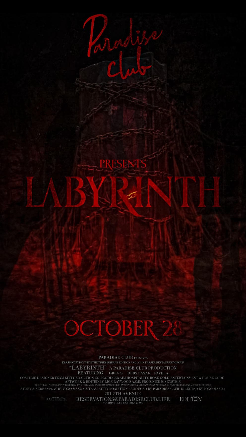 HALLOWEEN: LABYRINTH 10/28 @ PARADISE CLUB