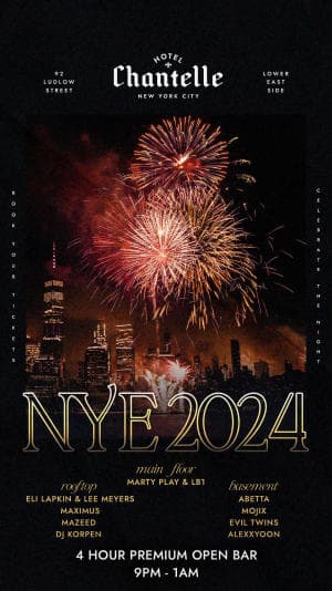 NEW YEARS EVE 2024 @ HOTEL CHANTELLE
