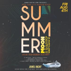 Dance under the Moonlight Jewel Yacht Friday Midnight Party Cruise 2023