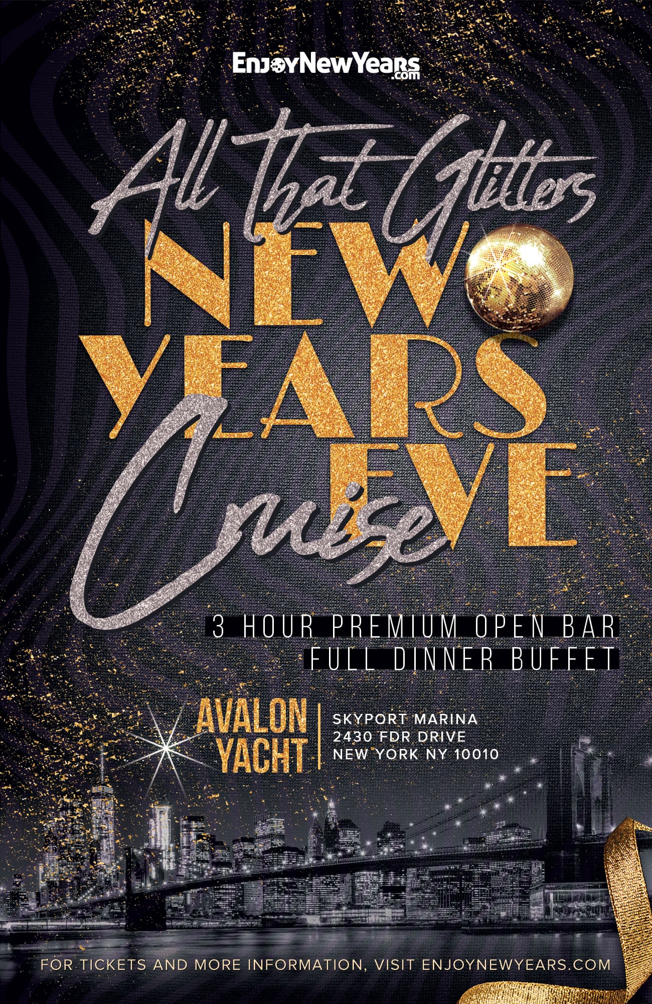All That Glitters New Year's Eve Family Friendly Fireworks Party Cruise 2026