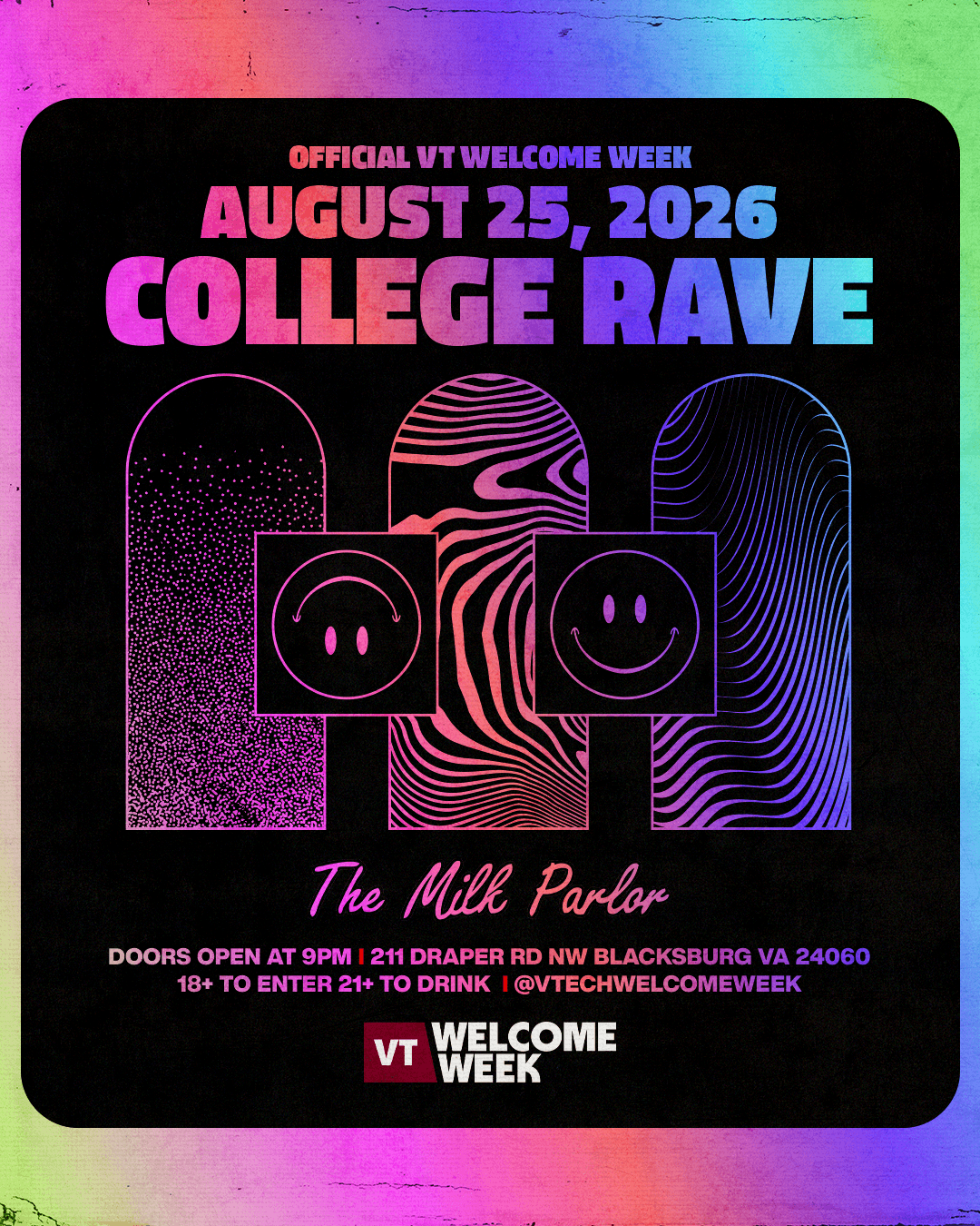 (18+) V TECH WELCOME WEEK: DAY 1 - COLLEGE RAVE