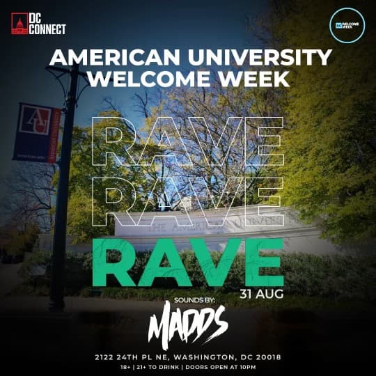 COLLEGE RAVE: AMERICAN UNIVERSITY WELCOME WEEK