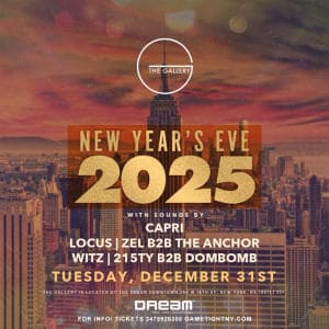 THE GALLERY DREAM DOWNTOWN NYC NEW YEARS EVE PARTY 2025