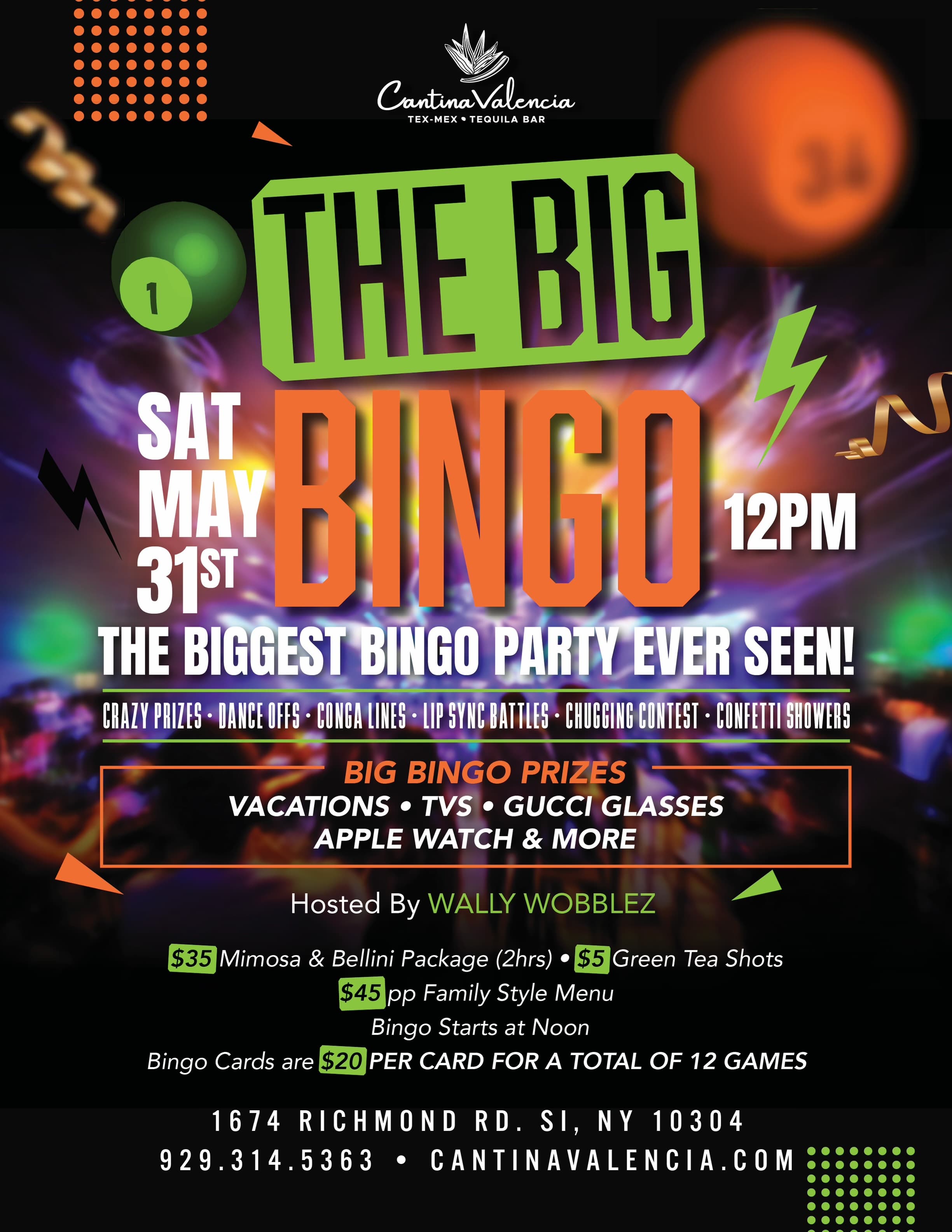 The Big Bingo - Saturday, May 31st - Cantina Valencia