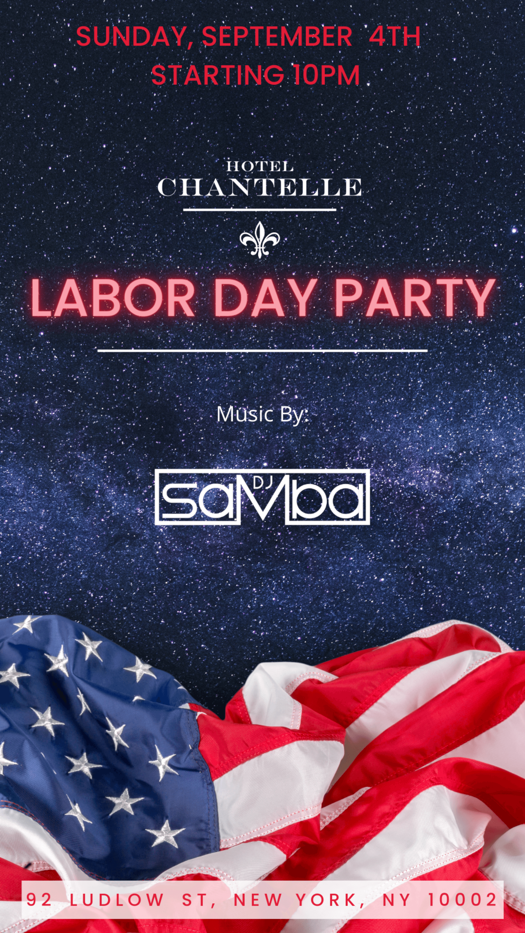 Labor Day Party @ Hotel Chantelle Rooftop - Sunday 9/4