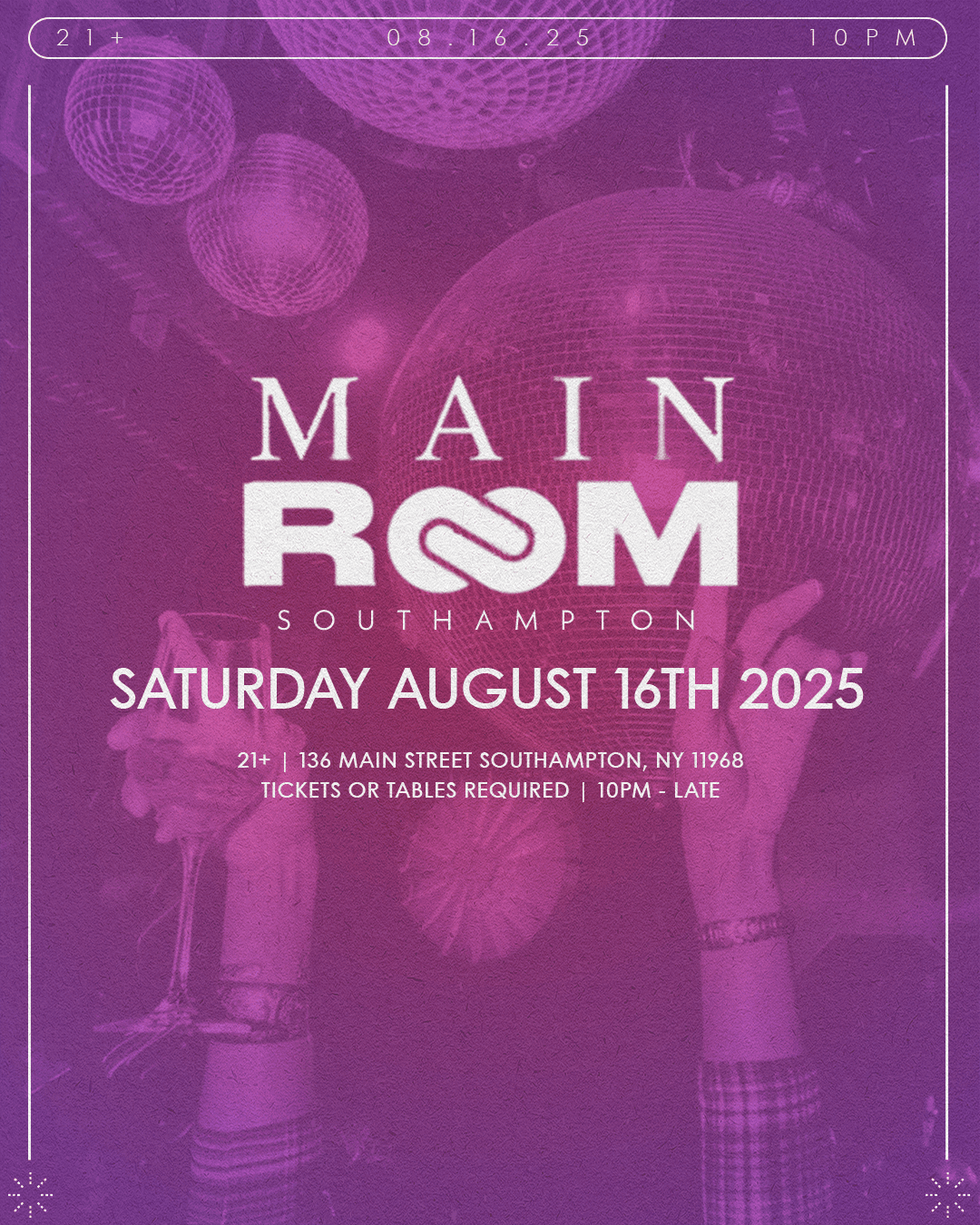 MAIN ROOM SOUTHAMPTON - AUGUST 16TH
