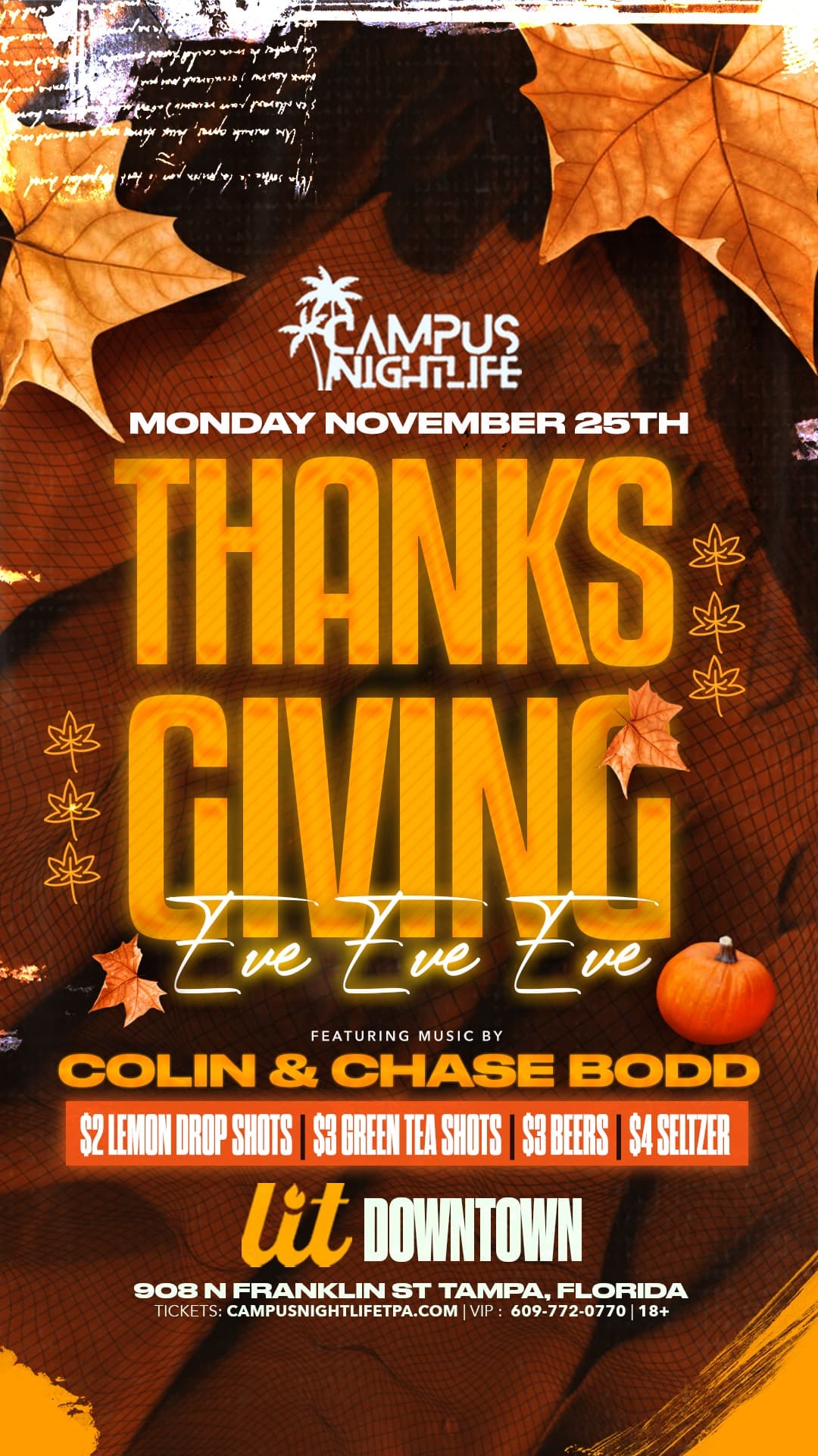 LIT COLLEGE THANKSGIVING EVE EVE EVE (MONDAY EDITION)