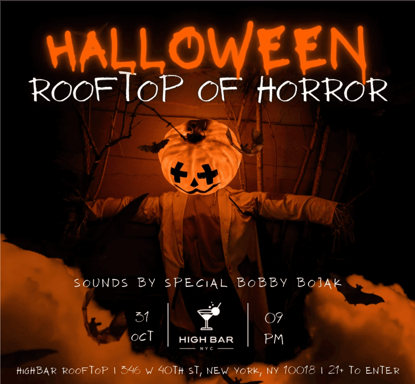 Rooftop Of Horror @ Highbar Rooftop Halloween Night Party- Friday 10/31