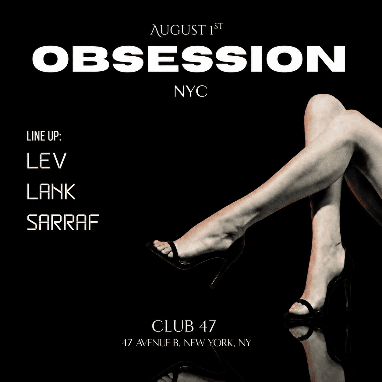 OBSESSION SATURDAYS 8/1 @ CLUB 47