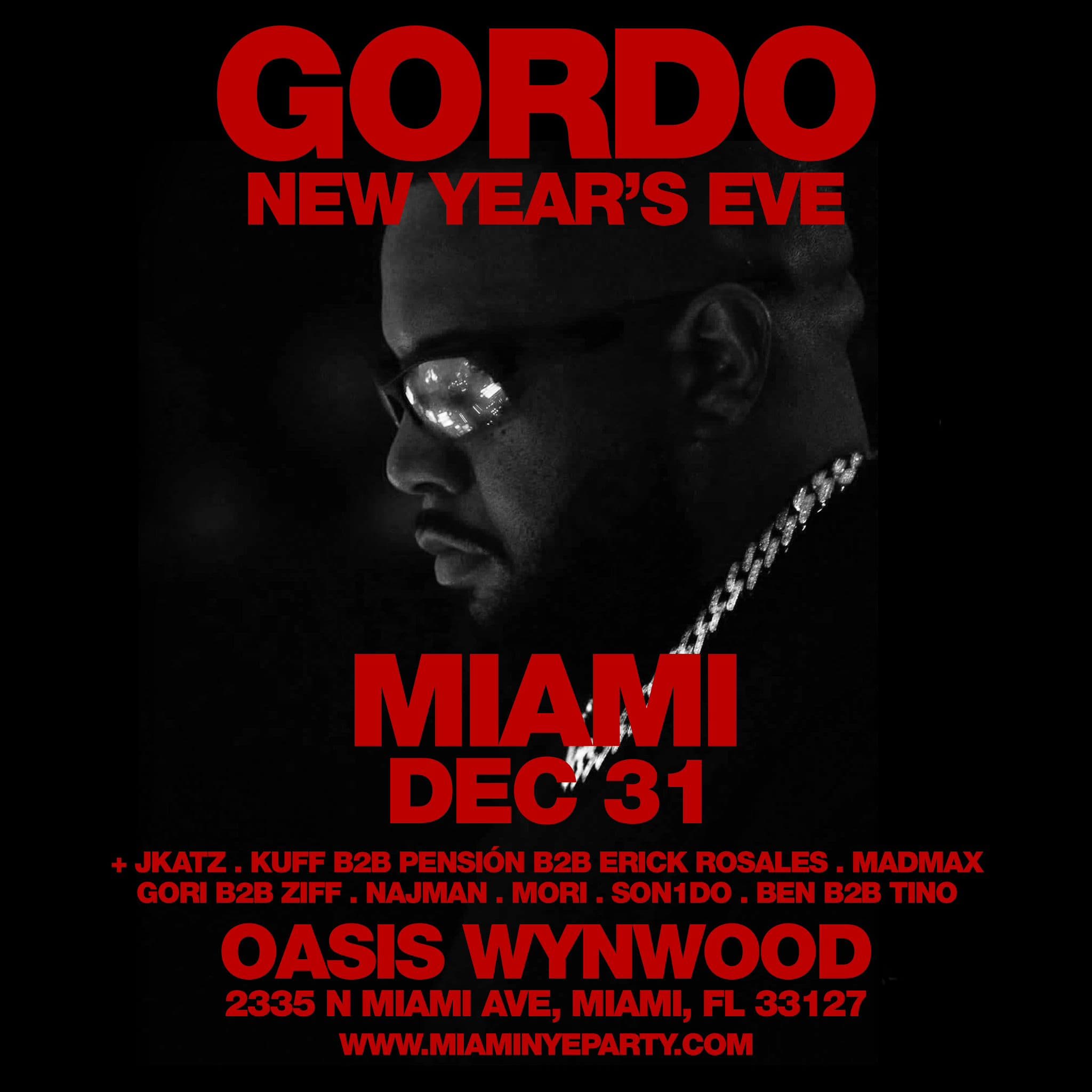 New Years Eve 2024 @ GORDO AT Oasis