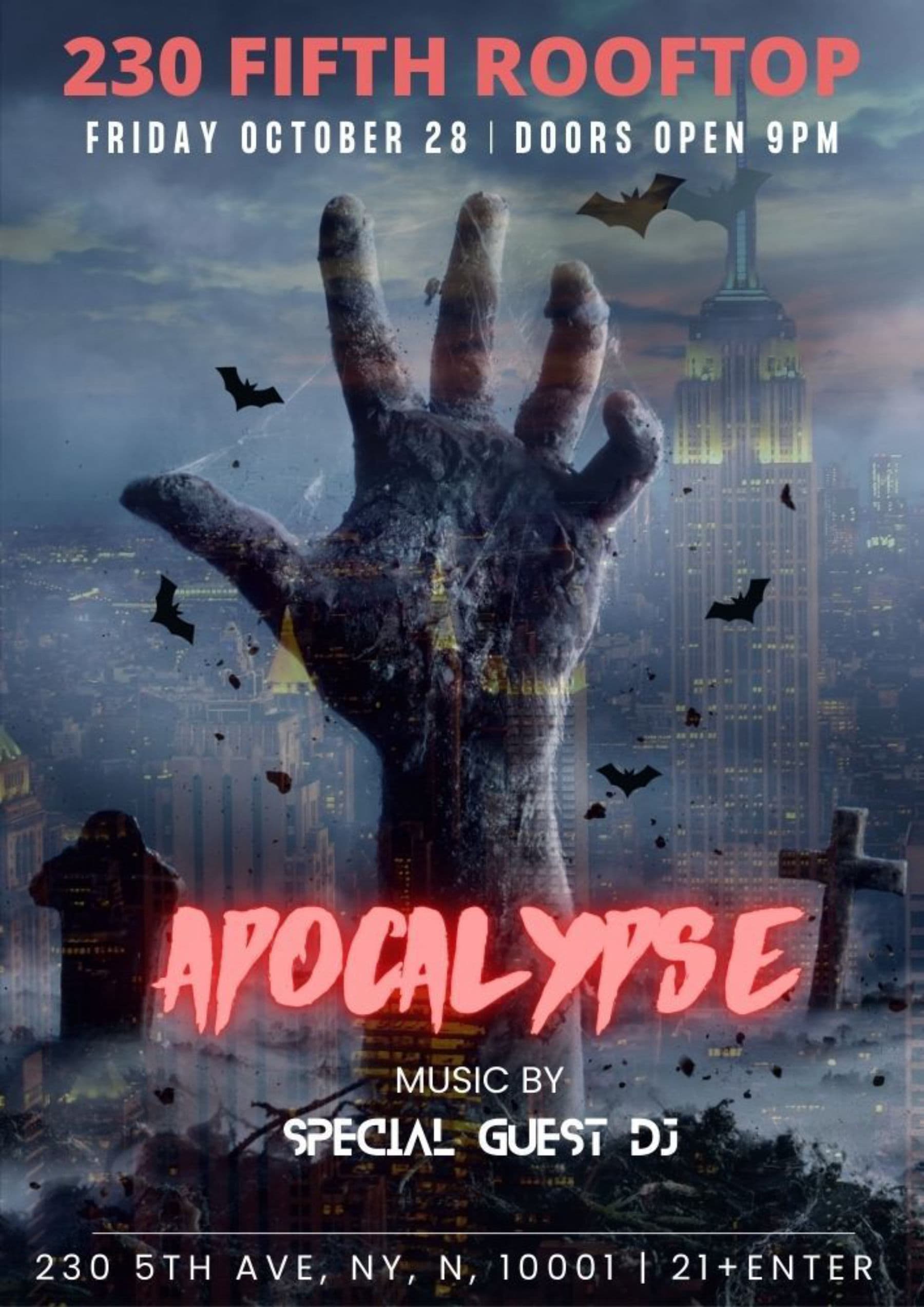 Apocalypse @ 230 Fifth Rooftop - Friday Halloween 10/28
