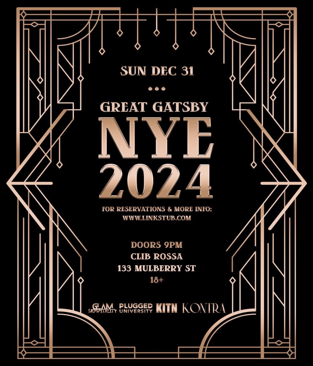 NYE 2024 GREAT GATSBY BY KITN 18+