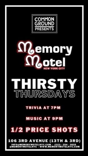 Thirsty Thursdays 11/9 @ Memory Motel