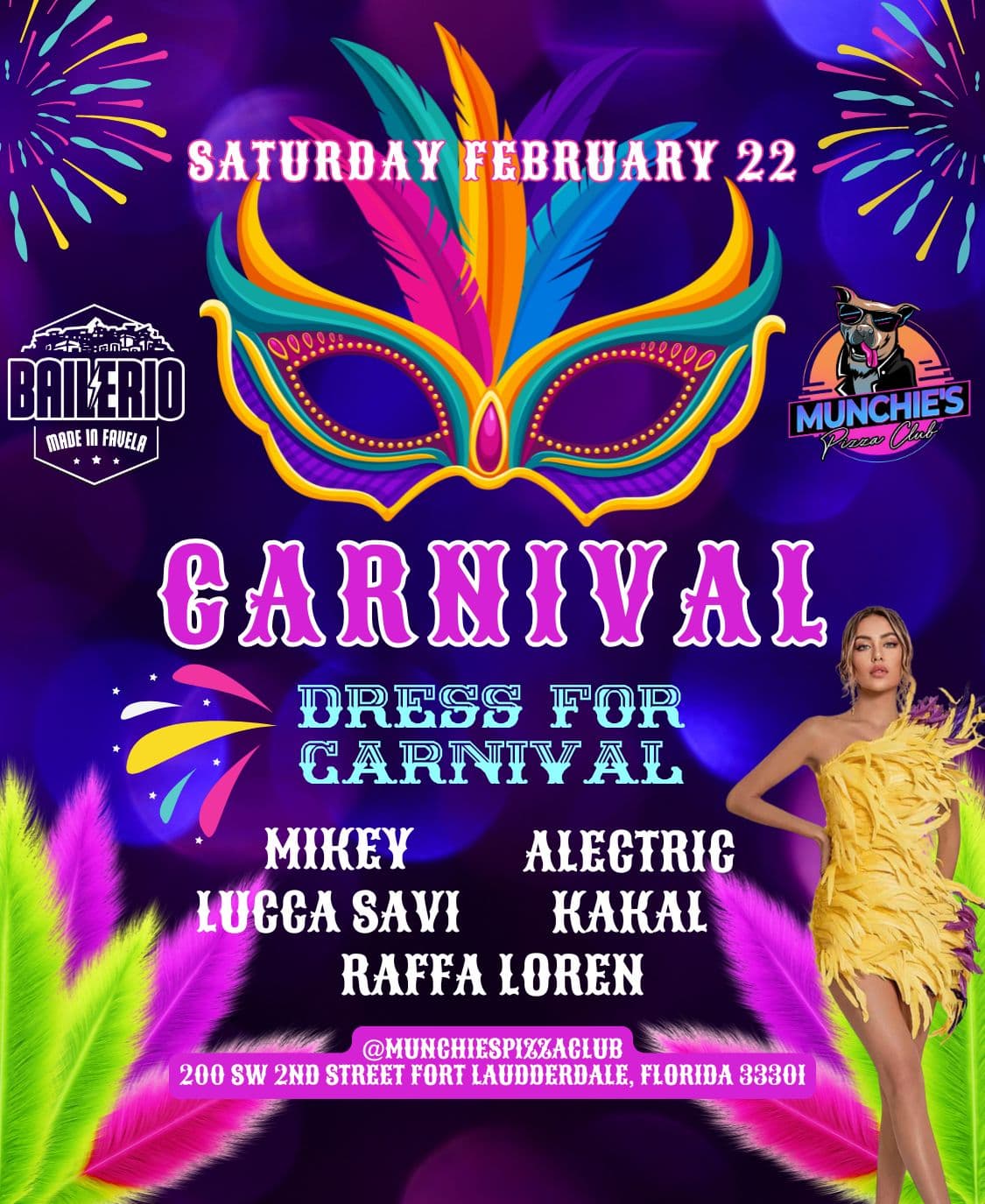 2/22 CARNIVAL @ MUNCHIE'S FORT LAUDERDALE