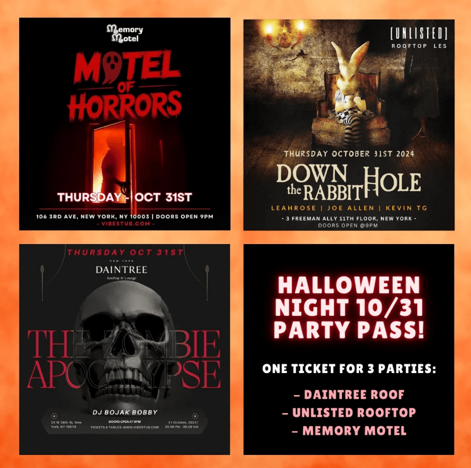 Halloween Night 10/31 - The Ultimate Party Pass! One Ticket with THREE parties!