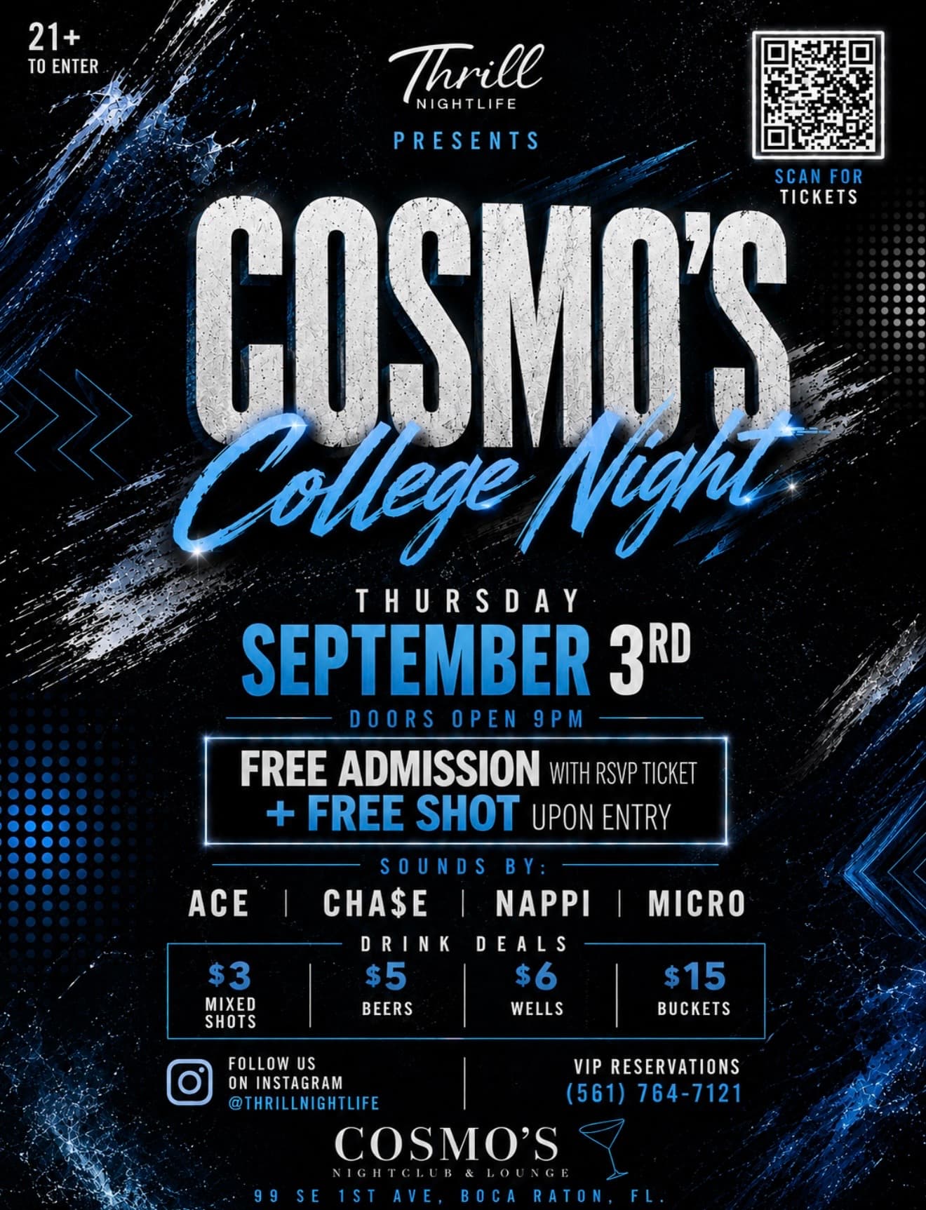 COSMO'S COLLEGE NIGHT 9/3