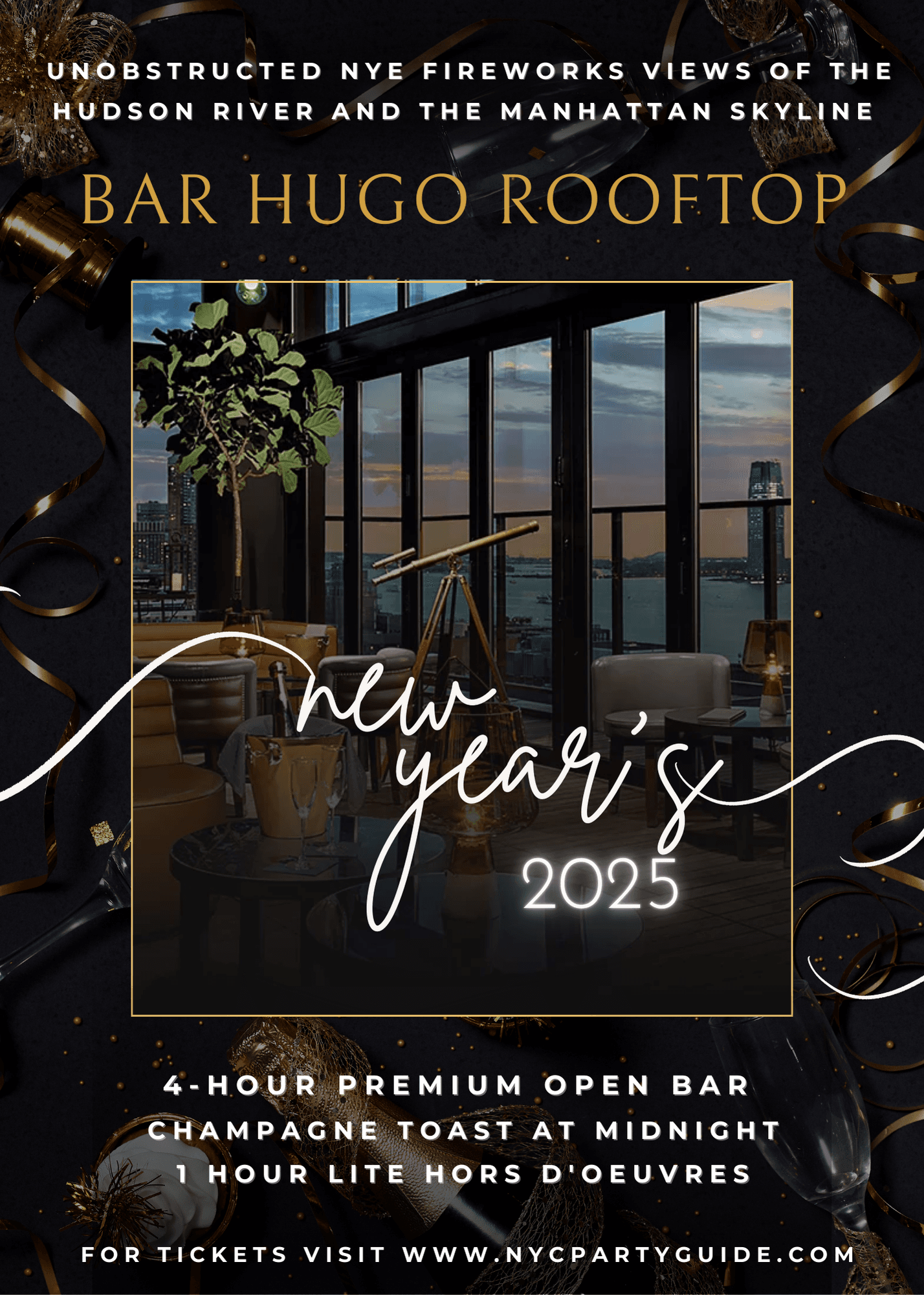 New Year's Eve 2025 at Bar Hugo Rooftop