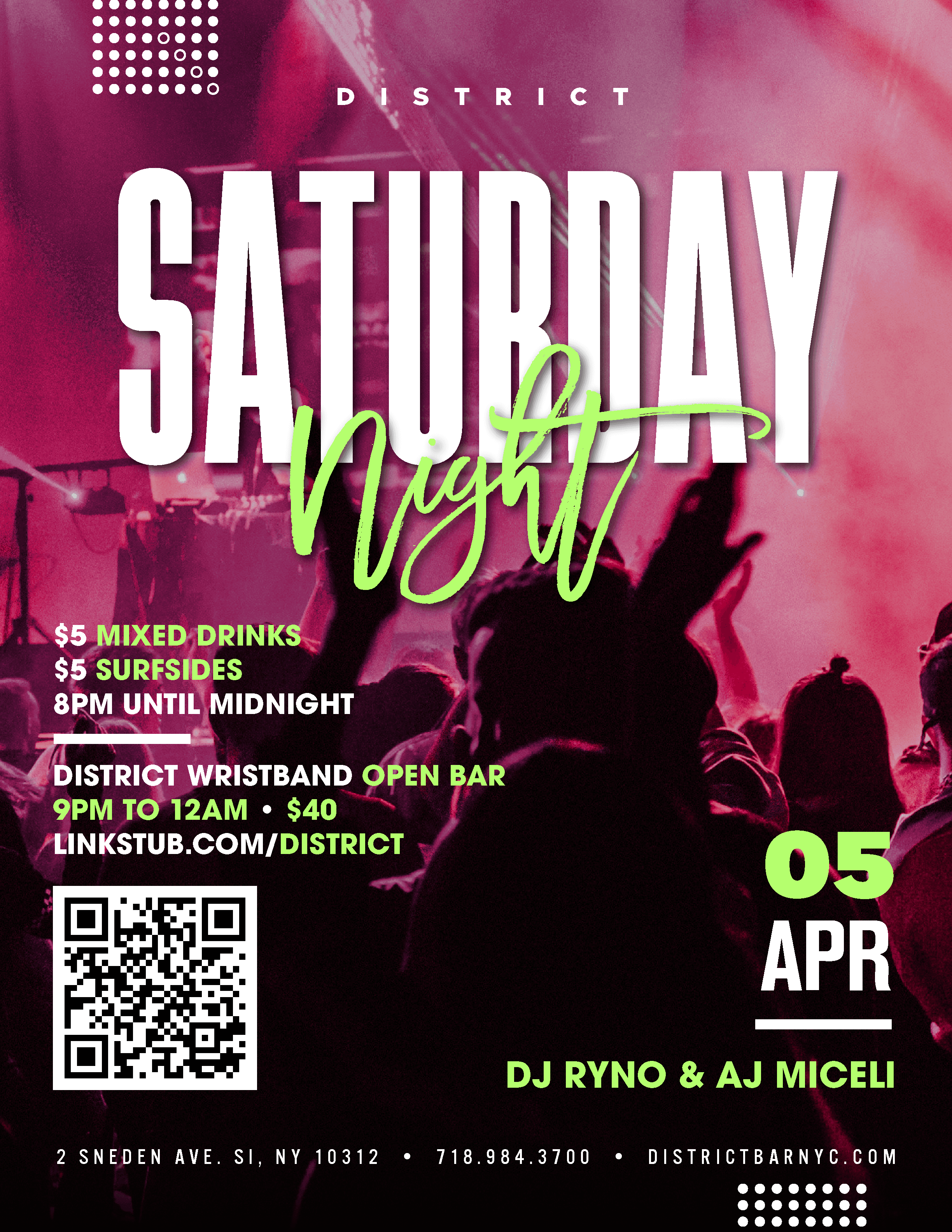 District Saturday - April 5th - DJ Ryno & AJ Miceli