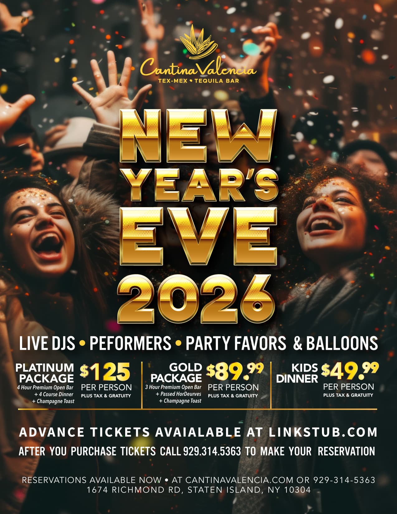 New Years Eve - Cantina Valencia - December 31st