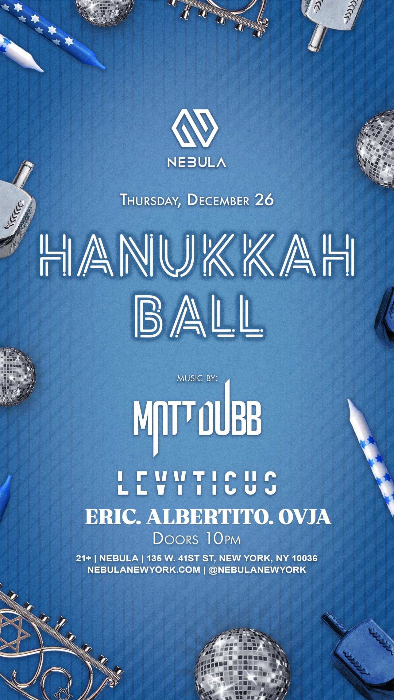 HANUKKAH BALL @ NEBULA 12/26